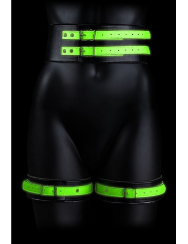 Kit SM Ceinture et Menottes phosphorescentes Glow Restraint