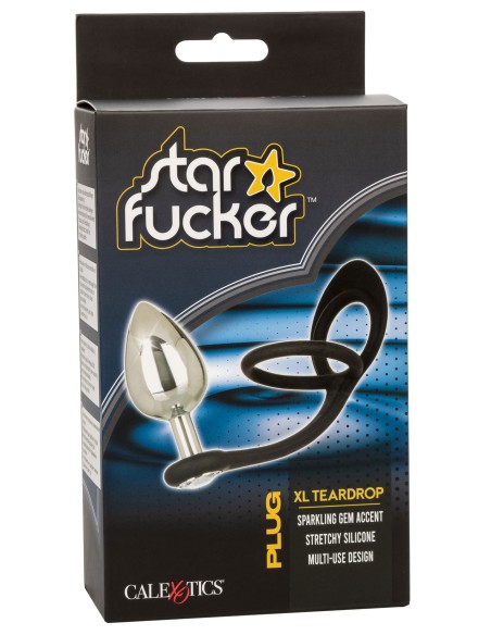 Ballstretcher et Plug Bijou en métal XL TearDrop Star Fucker 8 x 4cm