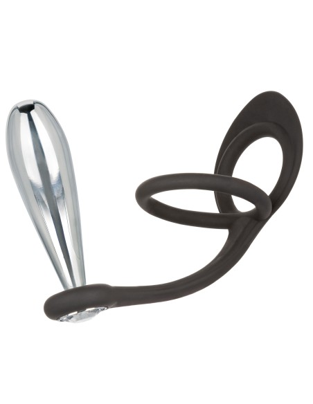 Ballstretcher et Plug bijou en métal Glider Star Fucker 9 x 2.8cm