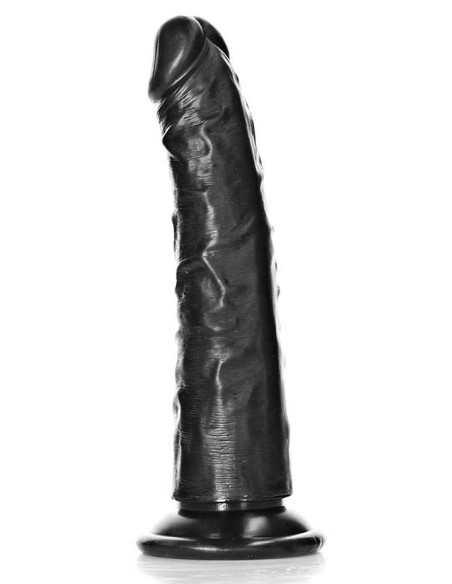 Gode Slim Dildo RealRock 15.5 x 3.8cm Noir