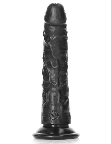 Gode Slim Dildo RealRock 15.5 x 3.8cm Noir
