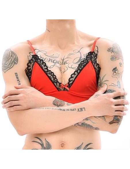 Soutien-Gorge Lace Border Rouge-Noir Soutien-Gorge Lace Border Rouge-Noir