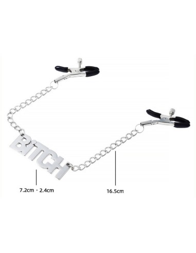 Pince-tétons avec plaque Bitch 40cm