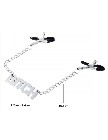 Pince-tétons avec plaque Bitch 40cm