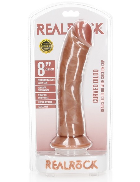 Gode réaliste Ventouse Curved RealRock 20 x 4.6cm Latino