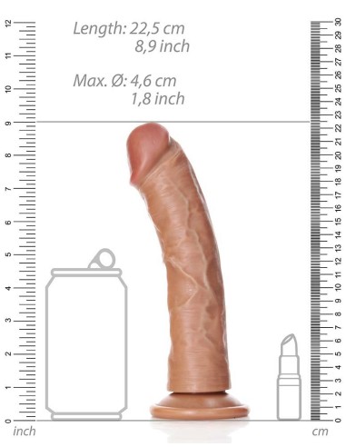 Gode réaliste Ventouse Curved RealRock 20 x 4.6cm Latino