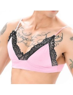 Soutien-Gorge Lace Border Rose-Blanc