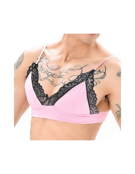 Soutien-Gorge Lace Border Rose-Blanc Soutien-Gorge Lace Border Rose-Blanc