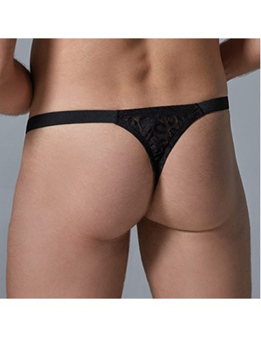 String Dentelle Leopard Allure Noir