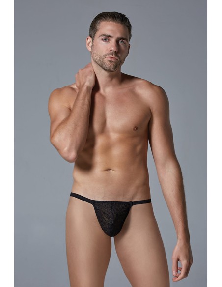 G-string Dentelle Leopard Allure Noir