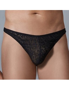 String Dentelle Leopard Allure Noir