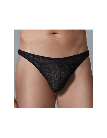 String Dentelle Leopard Allure Noir