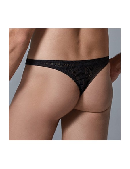 String Dentelle Leopard Allure Noir