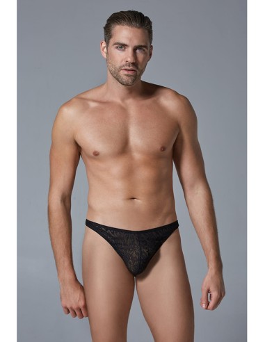 String Dentelle Leopard Allure Noir