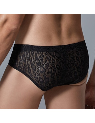 Shorty Dentelle Leopard Allure Noir