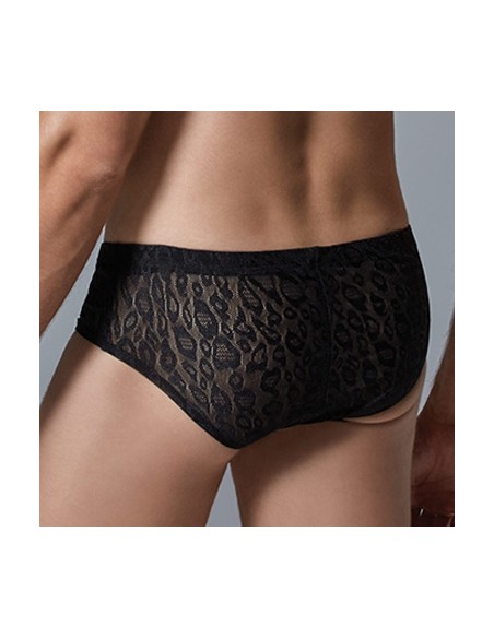 Shorty Dentelle Leopard Allure Noir