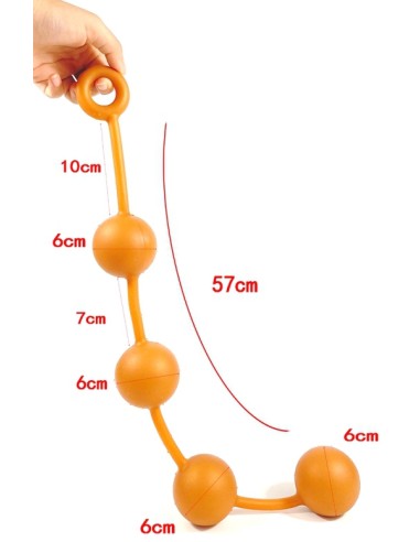 Boules anales en silicone Ass Orange 50 x 5.5cm