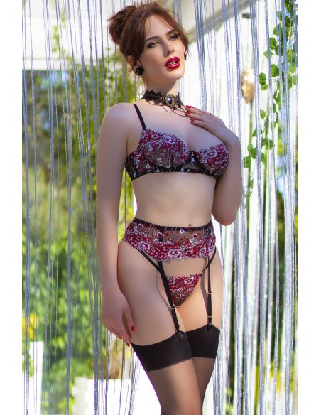 Ensemble Florissa 4 pièces Noir-Rose Ensemble Florissa 4 pièces Noir-Rose