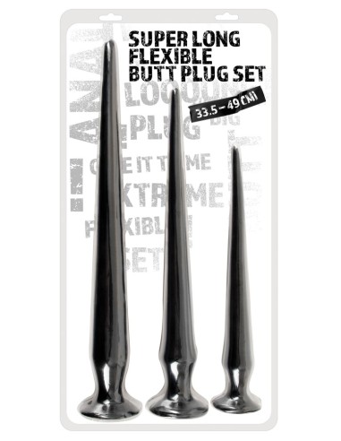 Kit 3 Plugs Longs Flex Plug Noirs