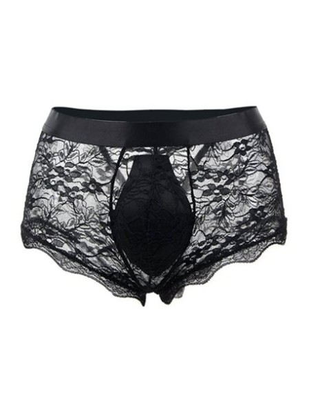 Boxer ouvert en dentelle Lacien Noire