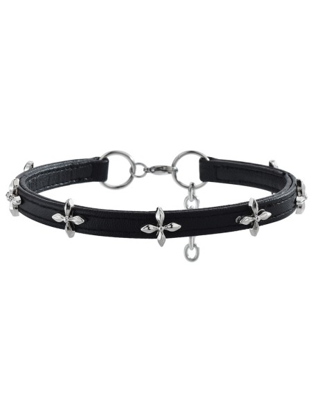 Collier Ras de cou fin Cross Flow Noir Collier Ras de cou fin Cross Flow Noir