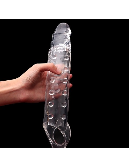 Gaine de pénis Prolong 22 x 5cm Transparente - Gaines Pénis - 2