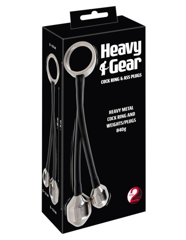 Cockring + Plugs lestés en métal Heavy Ring 840gr