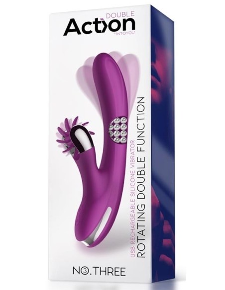 Vibro Rabbit Rotating Double 10 x 3.5cm Violet