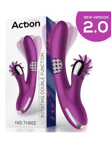 Vibro Rabbit Rotating Double 10 x 3.5cm Violet