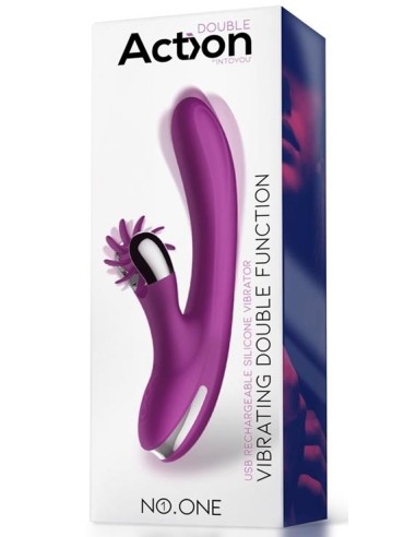 Vibro Rabbit Vibrating Double 10 x 3.5cm Violet
