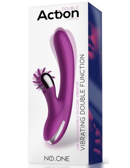 Vibro Rabbit Vibrating Double 10 x 3.5cm Violet Vibro Rabbit Vibrating Double 10 x 3.5cm Violet