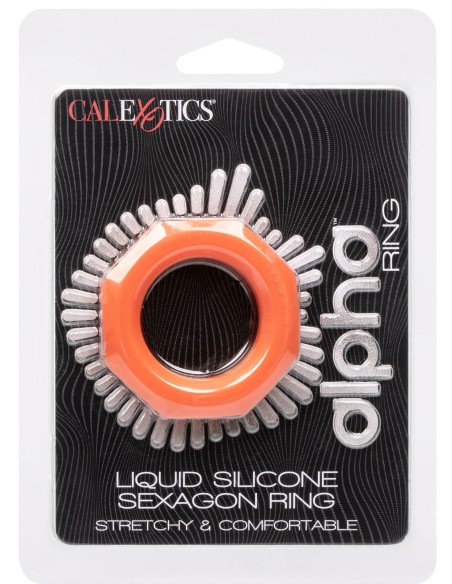 Cockring Silicone Sexagon Alpha 37mm Orange