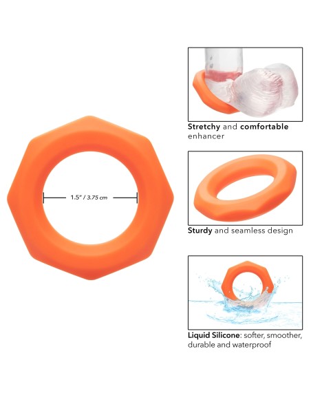Cockring Silicone Sexagon Alpha 37mm Orange