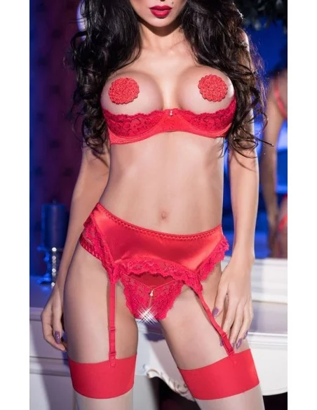 Ensemble dentelle rouge seins nus Ensemble dentelle rouge seins nus