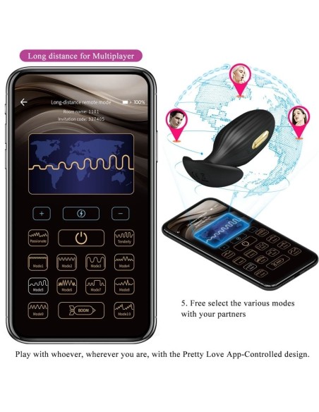 Plug vibrant Electro connecté Jefferson Pretty Love 8 x 3.3cm