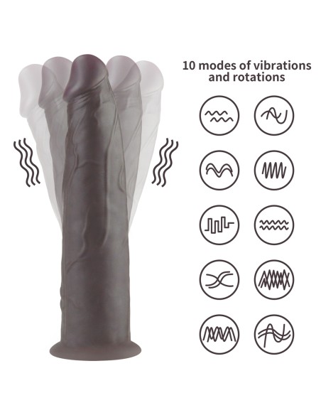 Gode vibrant rotatif Rotacock 22 x 5cm Marron