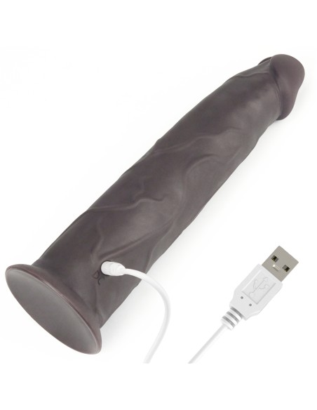 Gode vibrant rotatif Rotacock 22 x 5cm Marron