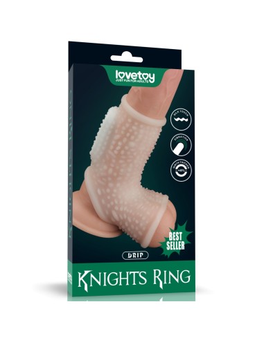 Gaine de pénis Vibrante avec Ballstretcher Knights Ring Best Drip 10cm
