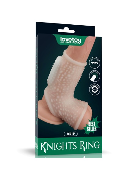 Gaine de pénis Vibrante avec Ballstretcher Knights Ring Best Drip 10cm