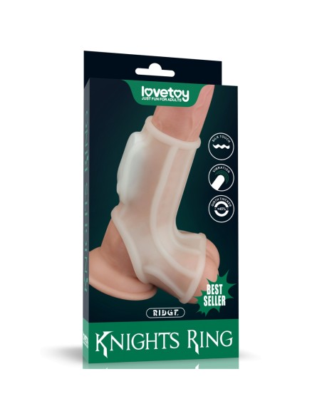 Gaine de pénis vibrante et Ballstretcher Knights Ring Best Ridge 10cm