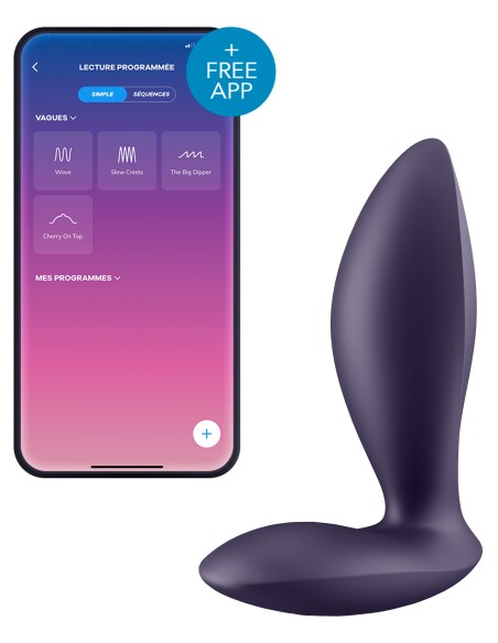 Plug vibrant connecté Power Plug 7.5 x 2.5cm Violet