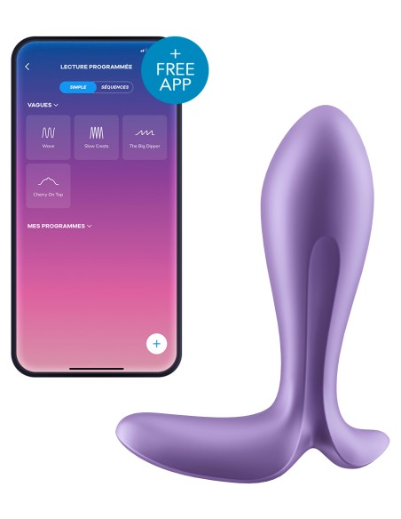 Plug connecté Intensity Plug Satisfyer 7 x 2.5cm Mauve