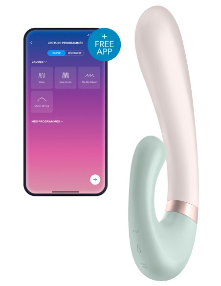 Stimulateur Point G connecté Heat Wave Satisfyer 14 x 3.5cm Menthe Stimulateur Point G connecté Heat Wave Satisfyer 14 x 3.5cm Menthe