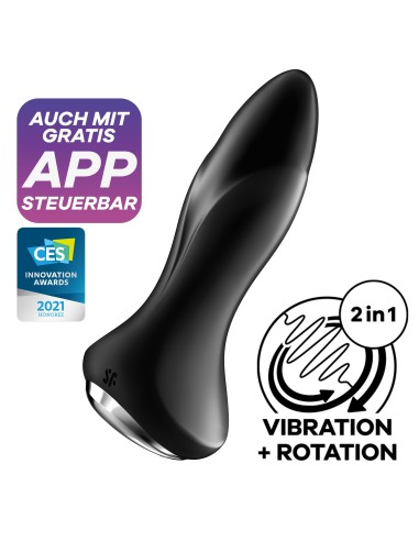 Plug vibrant connecté Rotator Plug Satisfyer 10 x 4cm Noir