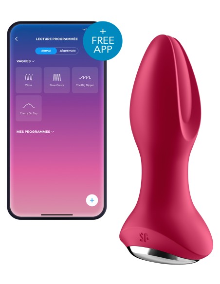Plug vibrant connecté Rotator Plug Satisfyer 10 x 4cm Fuchsia