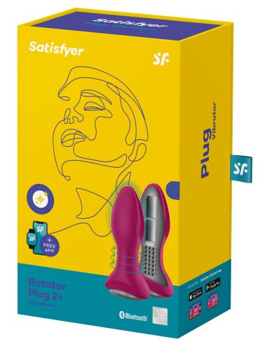 Plug vibrant connecté Rotator Plug Satisfyer 10 x 4cm Fuchsia