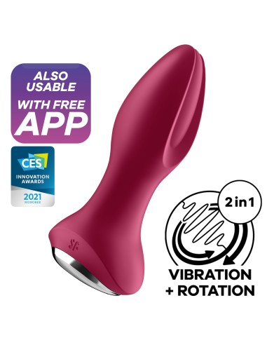 Plug vibrant connecté Rotator Plug Satisfyer 10 x 4cm Fuchsia