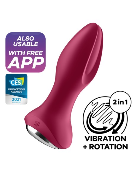 Plug vibrant connecté Rotator Plug Satisfyer 10 x 4cm Fuchsia