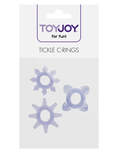 3 cockrings mini Tickle C-Rings Violet