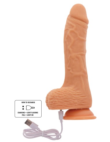 Gode réaliste vibrant à poussée Naked Real 16.5 x 4cm